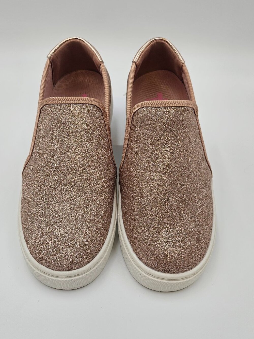 NWOT GB Girls Trixie Glitter Slip-On Sneakers – Champagne Glitter -Kids Size 13M